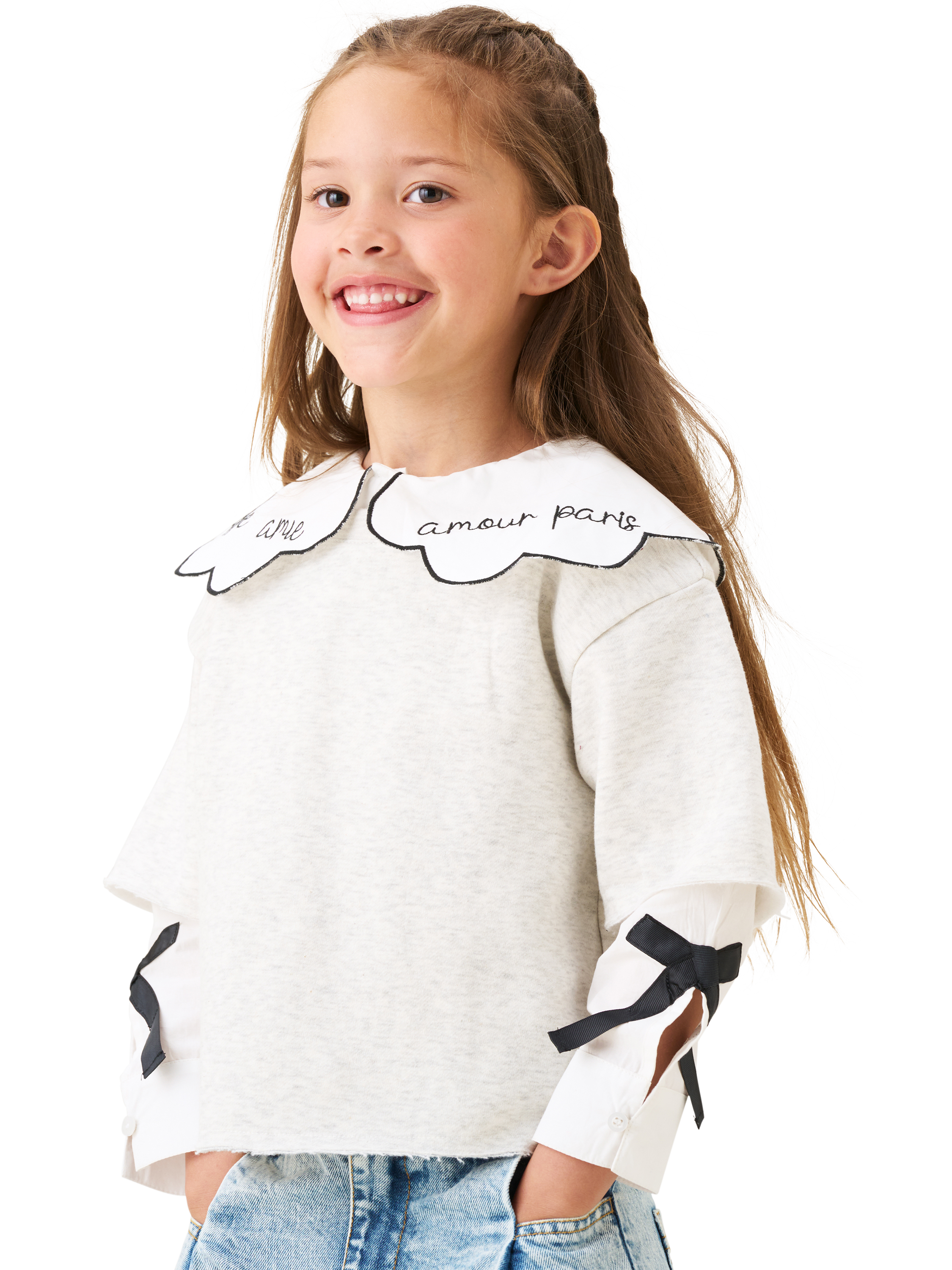 Product image 3 of 7, which shows Angel & Rocket Kids' Mock Shirt and Sweatshirt, Grey, 3-4 years