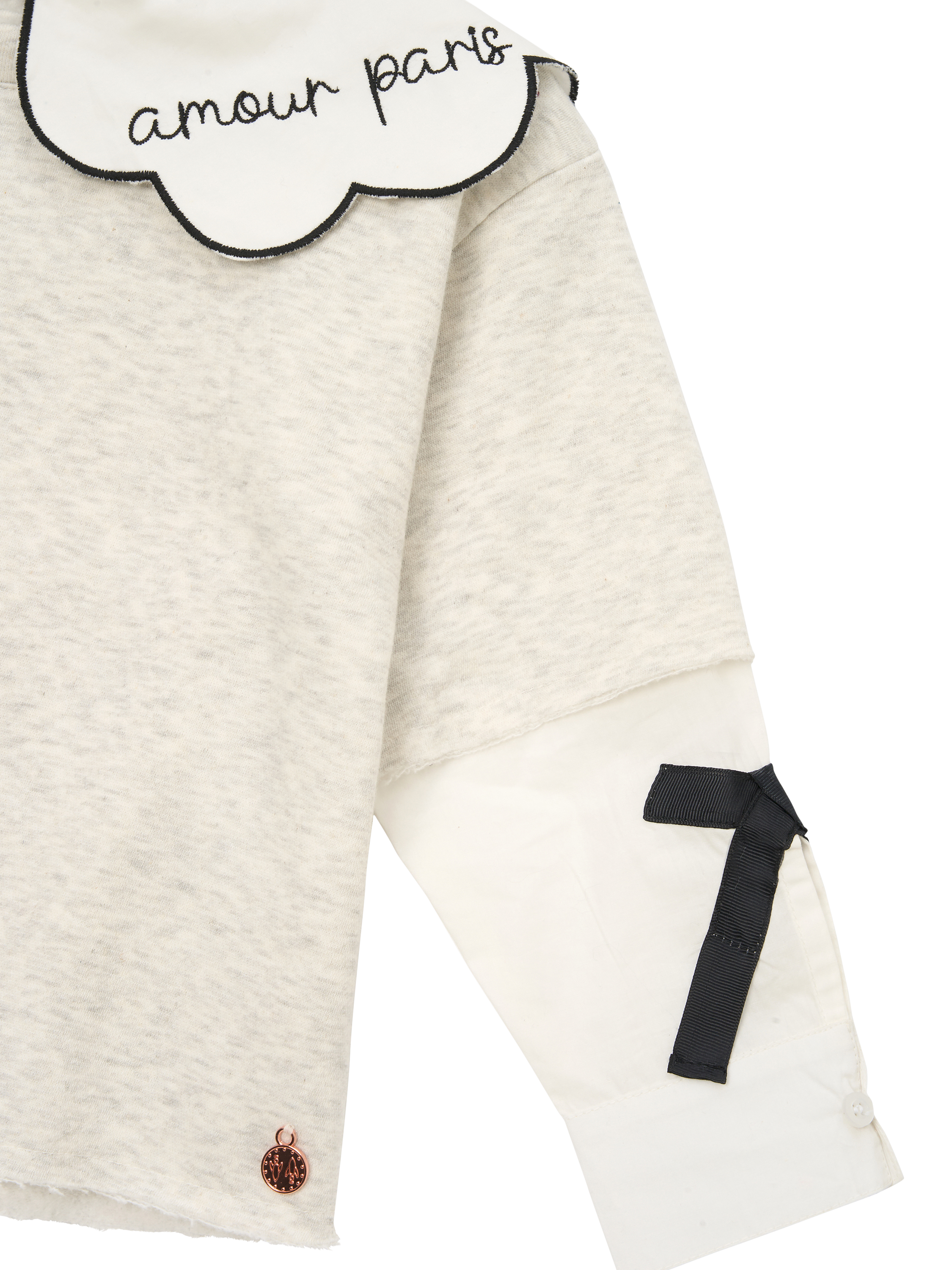 Product image 7 of 7, which shows Angel & Rocket Kids' Mock Shirt and Sweatshirt, Grey, 3-4 years
