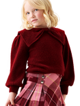 Angel & Rocket Kids' Bow Collar Jumper, Burgundy