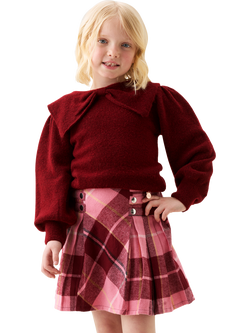Angel & Rocket Kids' Bow Collar Jumper, Burgundy - view 2, Burgundy