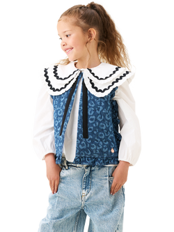 Angel & Rocket Kids' Leo Denim Gilet, Denim, Denim