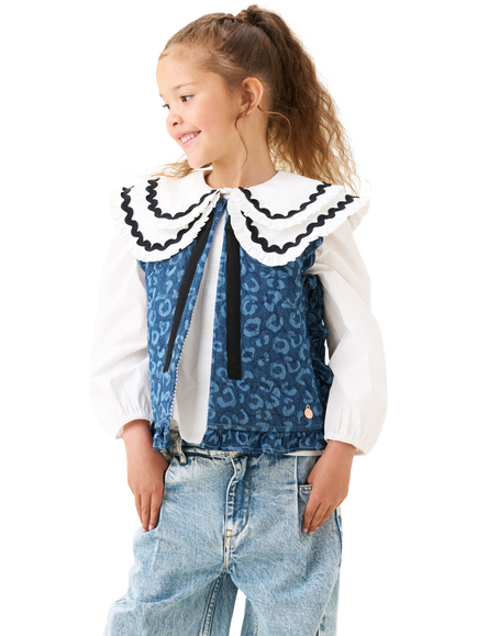 Angel & Rocket Kids' Leo Denim Gilet, Denim, Denim