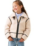 Angel & Rocket Kids' Leather Trim Jacket, Cream