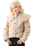 Angel & Rocket Kids' Cape Collar Fur Coat, Taupe