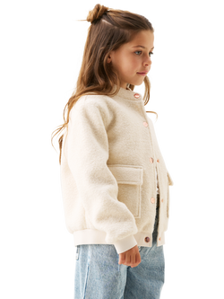 Angel & Rocket Kids' Boucle Jacket, Cream - view 2, Cream