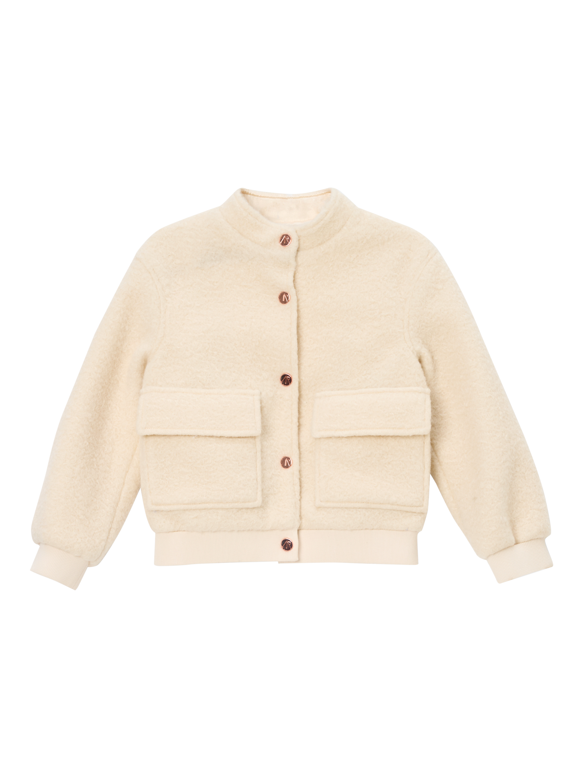 Product image 7 of 9, which shows Angel & Rocket Kids' Boucle Jacket, Cream, 3 years