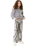Angel & Rocket Kids' Metallic Wide Leg Jeans, Silver