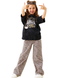Angel & Rocket Kids' Cotton Band Print T-Shirt, Black/Multi