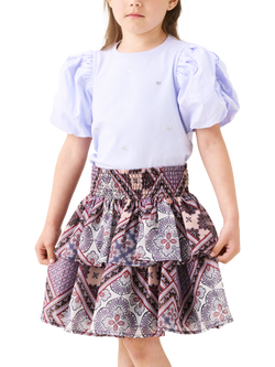 Angel & Rocket Kids' Tiered Boho Skirt, Purple, Purple