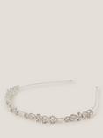 Monsoon Kids' Diamante Flower Metal Headband, Silver