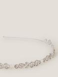 Monsoon Kids' Diamante Flower Metal Headband, Silver