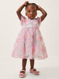 Monsoon Baby Haisley Short Sleeved Floral Tulle Dress, Multi
