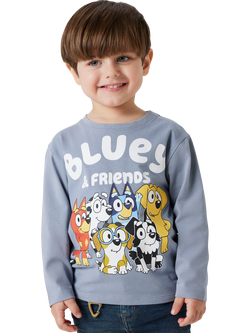 NAME IT Kids' Bluey Long Sleeve Jersey Top, Tradewinds, Tradewinds