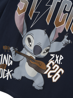 NAME IT King Rock Stitch Short Sleeve Jersey Top, Navy Blazer - view 2, Navy Blazer