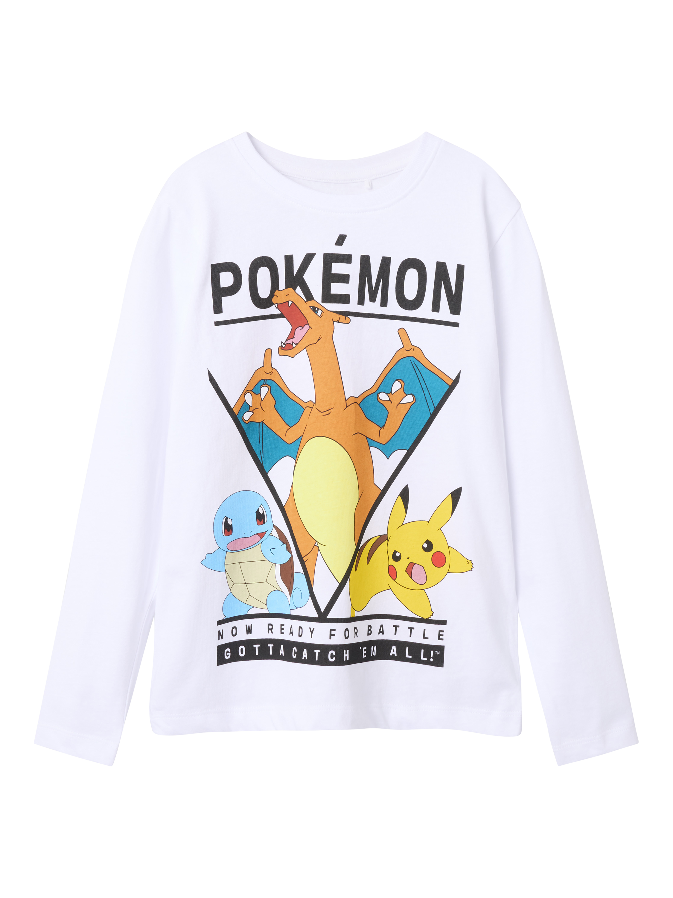 Product image 3 of 11, which shows NAME IT Kids' Pokemon Long Sleeve Top, Bright White, 6 years