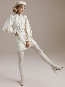 Queens of archive Coco Bows Mini Dress, Cream - view 2, Cream