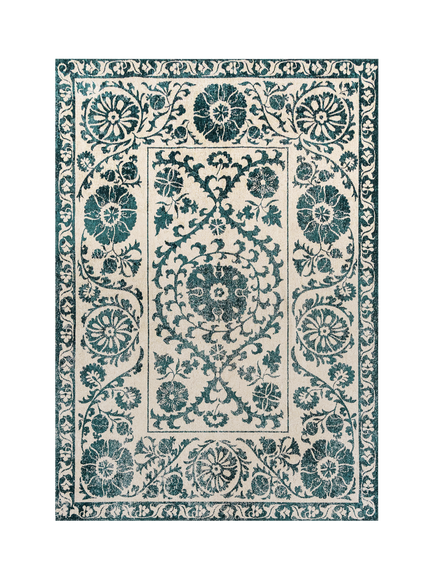 Louis De Poortere Suzani Boree Rug, Notos Blue