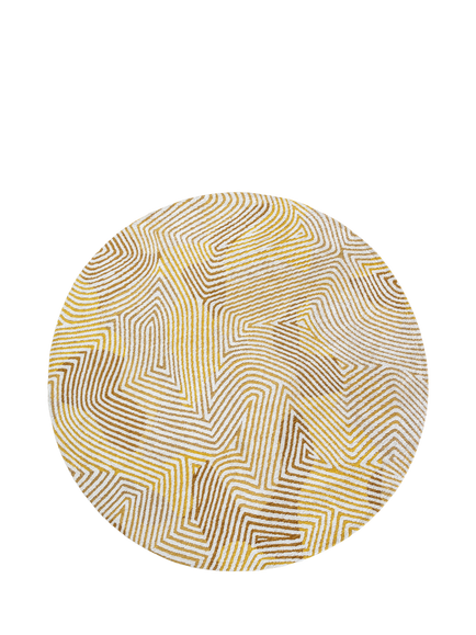 Louis De Poortere Coral Round Rug, Yellow Hippy, Yellow Hippy