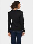 Saint Tropez Temma Embellished Neck Jumper, Black