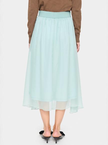 Saint Tropez CoralSZ Flowy A-Line Midi Skirt - view 2, Blue Surf