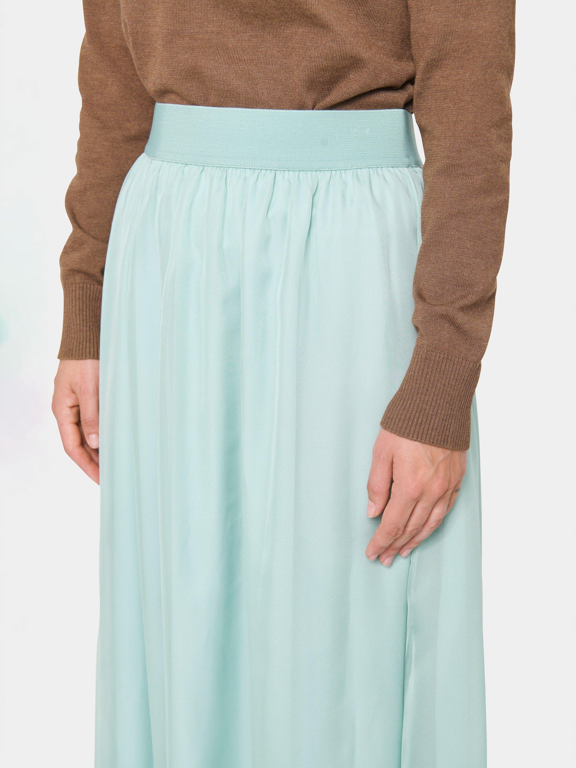 Product image 4 of 6, which shows Saint Tropez CoralSZ Flowy A-Line Midi Skirt, Blue Surf, XS