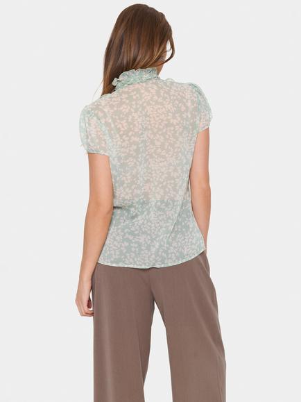 Saint Tropez Lilja Floral Print Ruffle Shirt, Blue/Multi - view 2, Blue/Multi