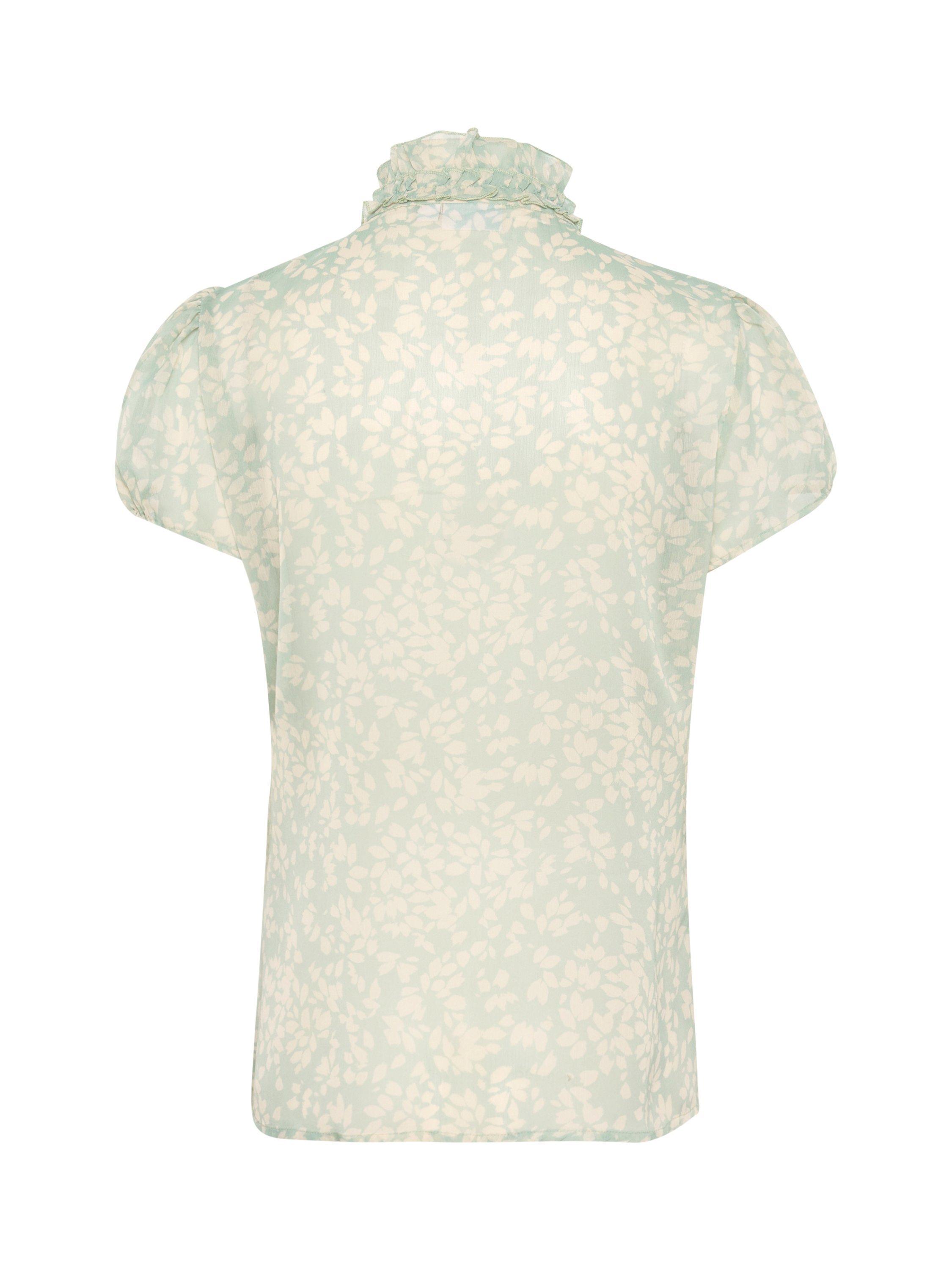 Product image 6 of 6, which shows Saint Tropez Lilja Floral Print Ruffle Shirt, Blue/Multi, XS