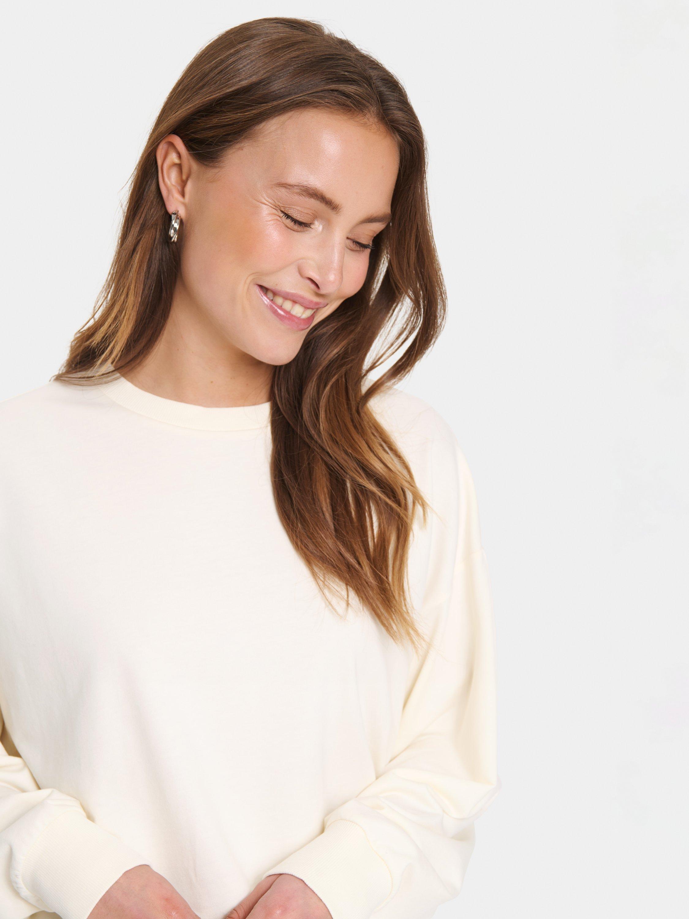 Product image 4 of 6, which shows Saint Tropez Lilaa Long Sleeve Sweatshirt, Ice, XL