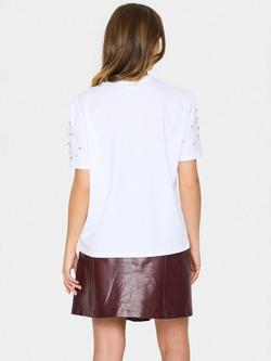 Saint Tropez Lyciana Embellished Sleeve T-Shirt, Bright White - view 2, Bright White