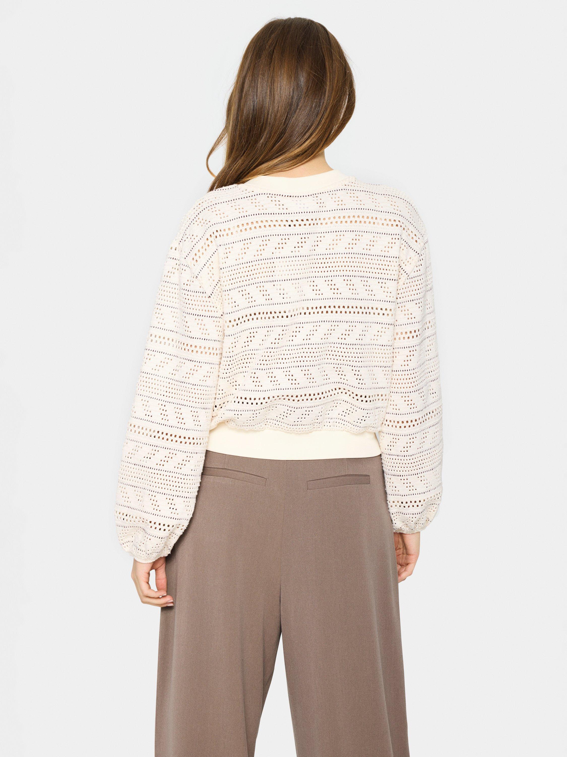 Product image 2 of 6, which shows Saint Tropez Layca Textured Stitch Cardigan, Cream, L