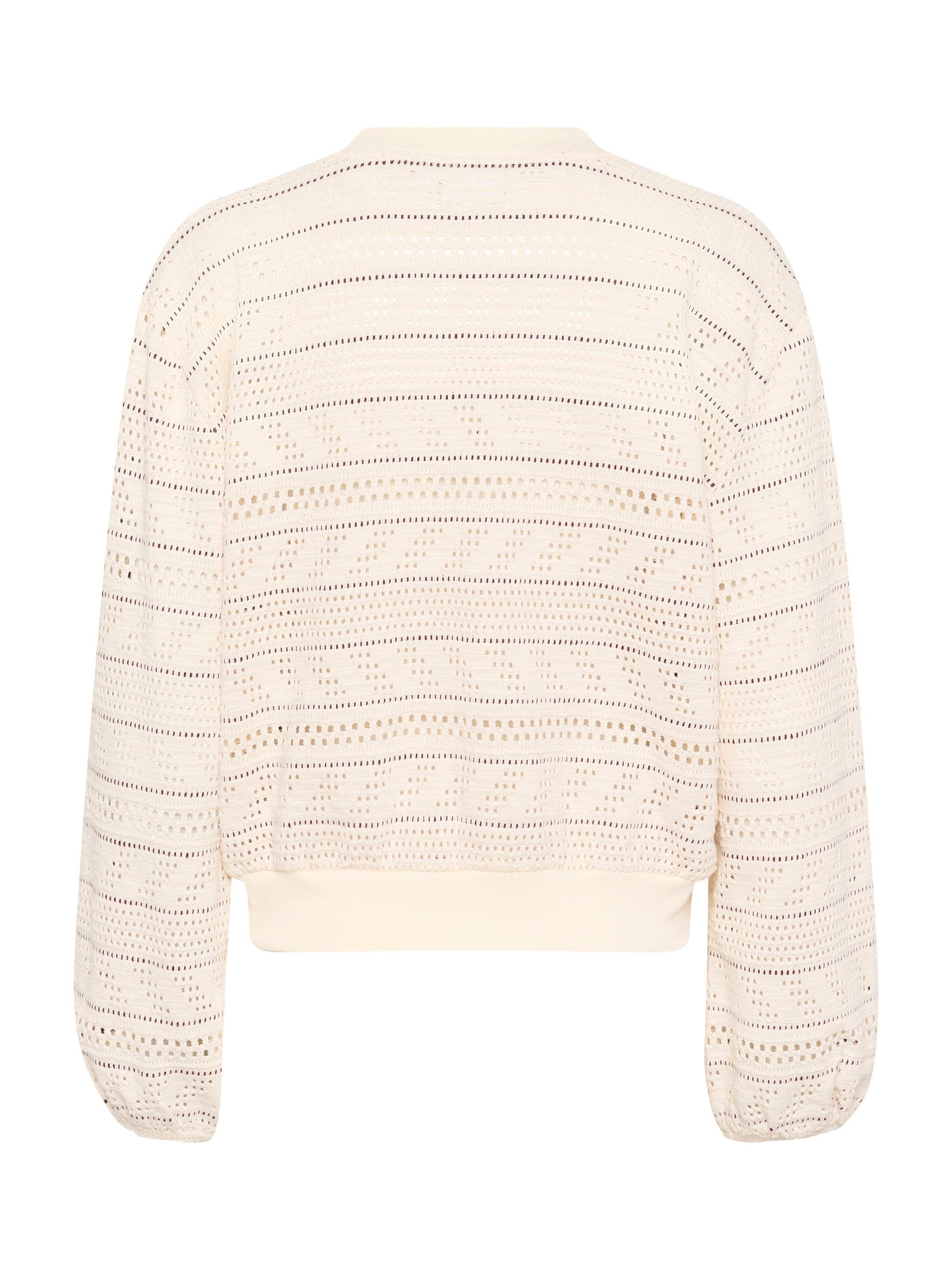 Product image 6 of 6, which shows Saint Tropez Layca Textured Stitch Cardigan, Cream, L