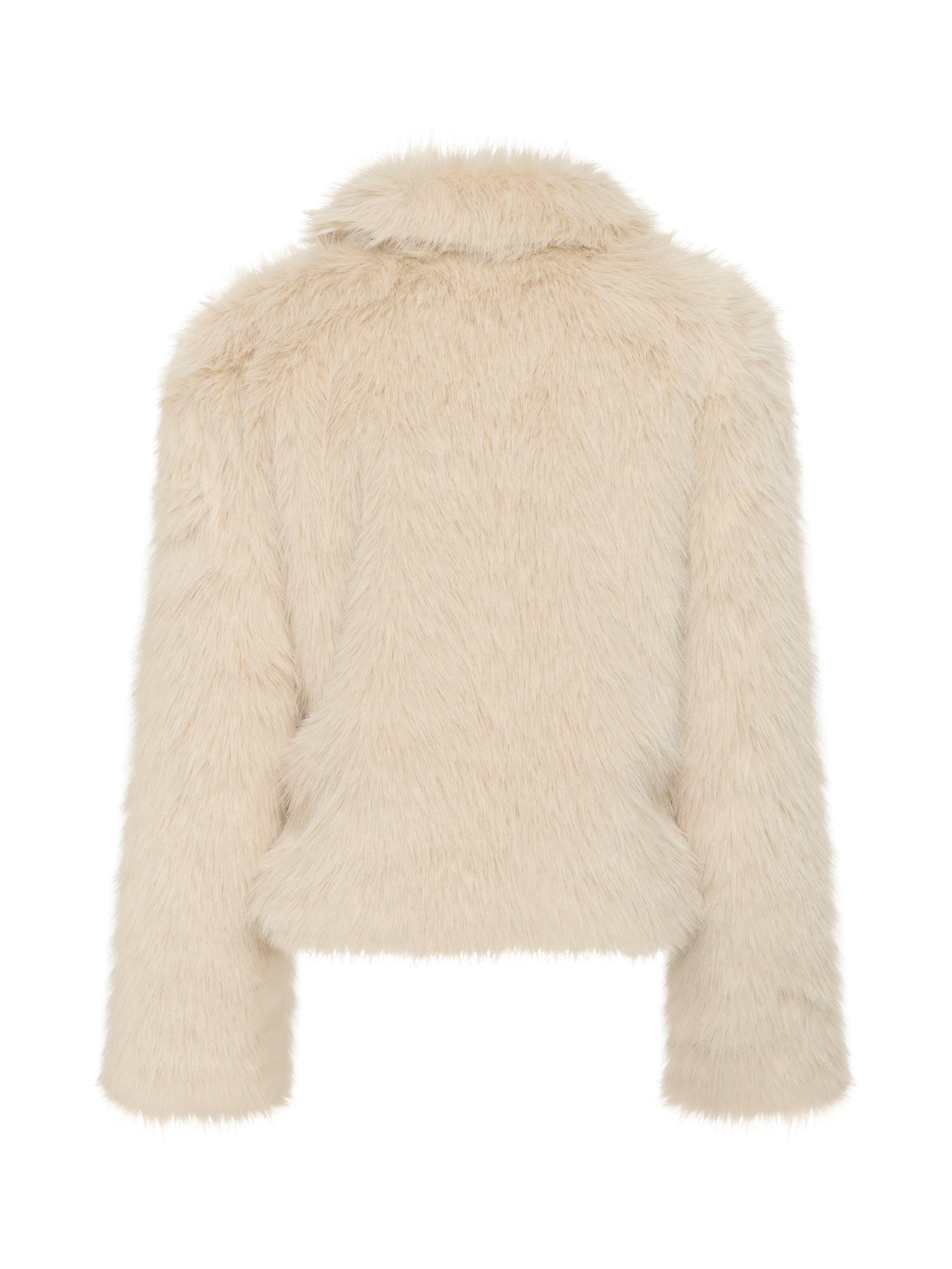 Product image 6 of 6, which shows Saint Tropez ZaselineSZ Long Sleeve Faux Zip Jacket, Creme, XS