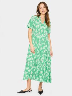 Saint Tropez EdaSZ SS Mixed Blend Maxi Dress, Green/White