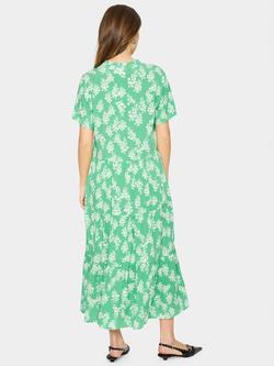 Saint Tropez EdaSZ SS Mixed Blend Maxi Dress - view 2, Green/White