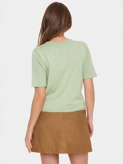 Saint Tropez Lecia Short Sleeve Cardigan, Smoke Green - view 2, Smoke Green