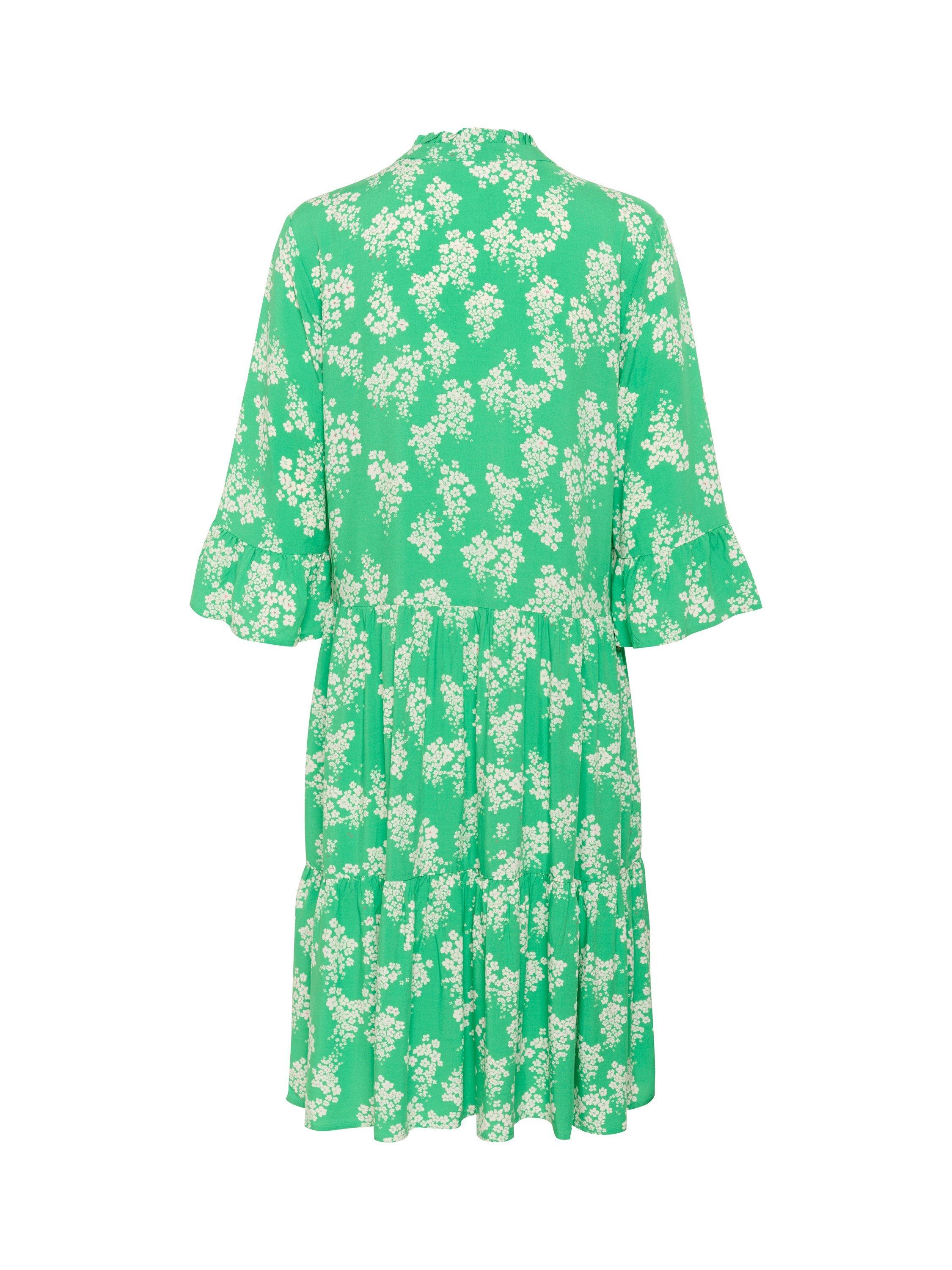 Product image 6 of 6, which shows Saint Tropez EdaSZ V-Neck 3/4 Sleeve Mixed Blend Midi Dress, Green/White, XS