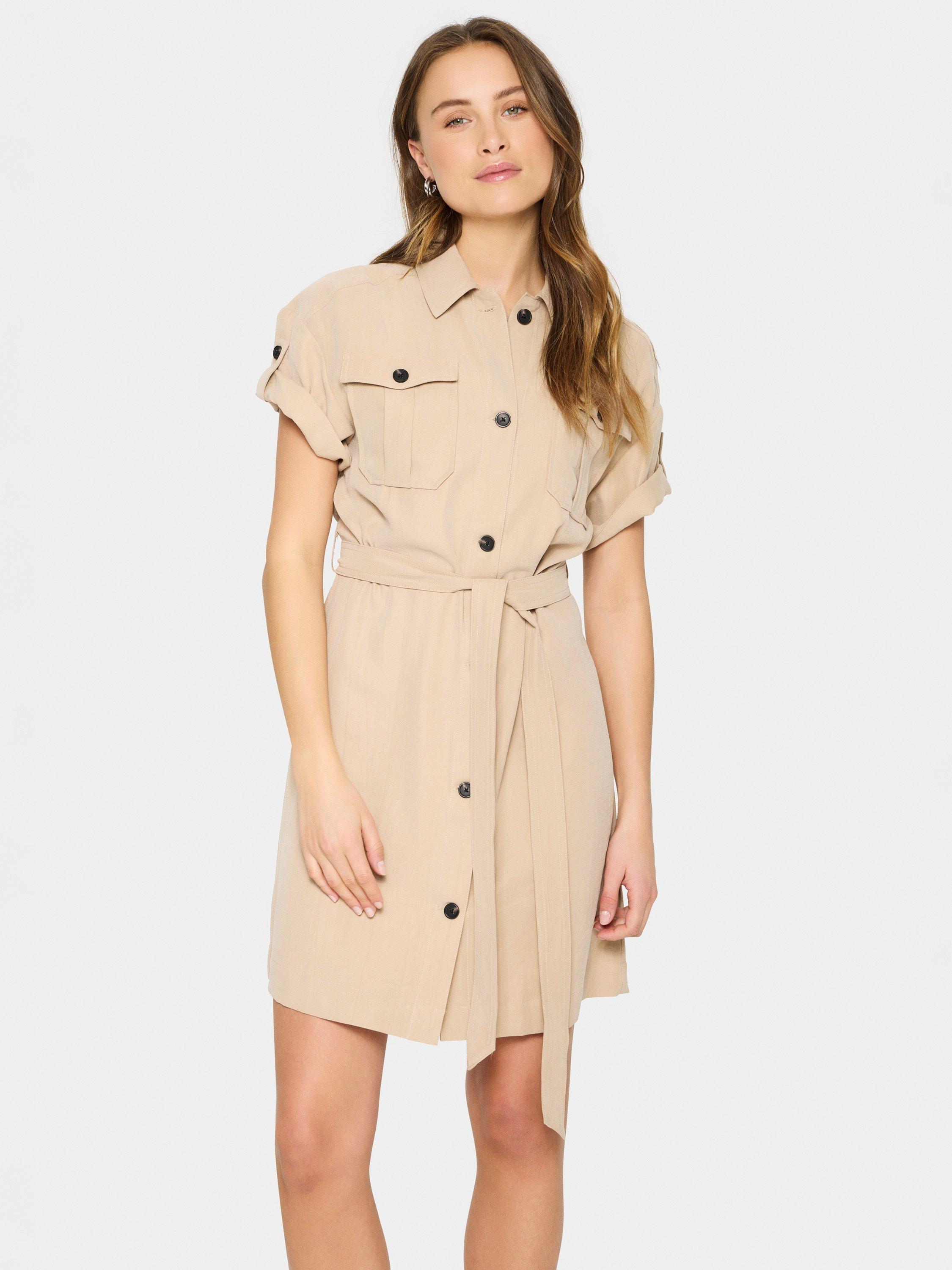 Product image 1 of 7, which shows Saint Tropez Lenore Shirt Dress, Kelp, XS