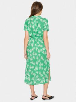 Saint Tropez VegaSZ Floral Short Sleeve Mixed Blend Midi Dress - view 2, Green/Multi
