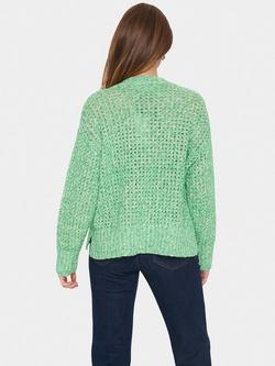 Saint Tropez Lotty Open Knit Jumper, Greenbriar - view 2, Greenbriar