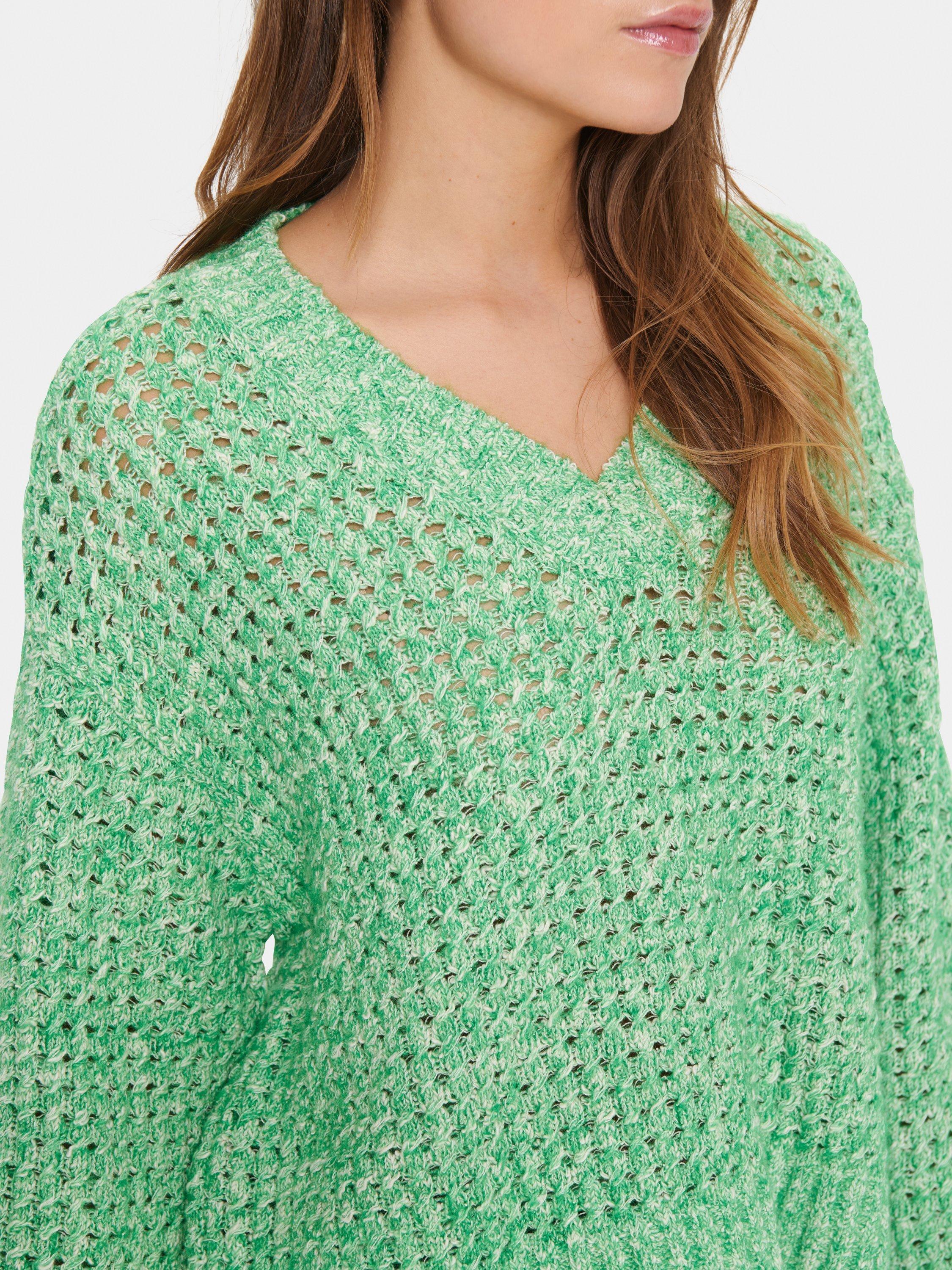 Product image 4 of 6, which shows Saint Tropez Lotty Open Knit Jumper, Greenbriar, XS