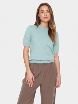 Saint Tropez Mila Short Sleeve Jumper, Blue Surf Melange