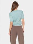 Saint Tropez Mila Short Sleeve Jumper, Blue Surf Melange