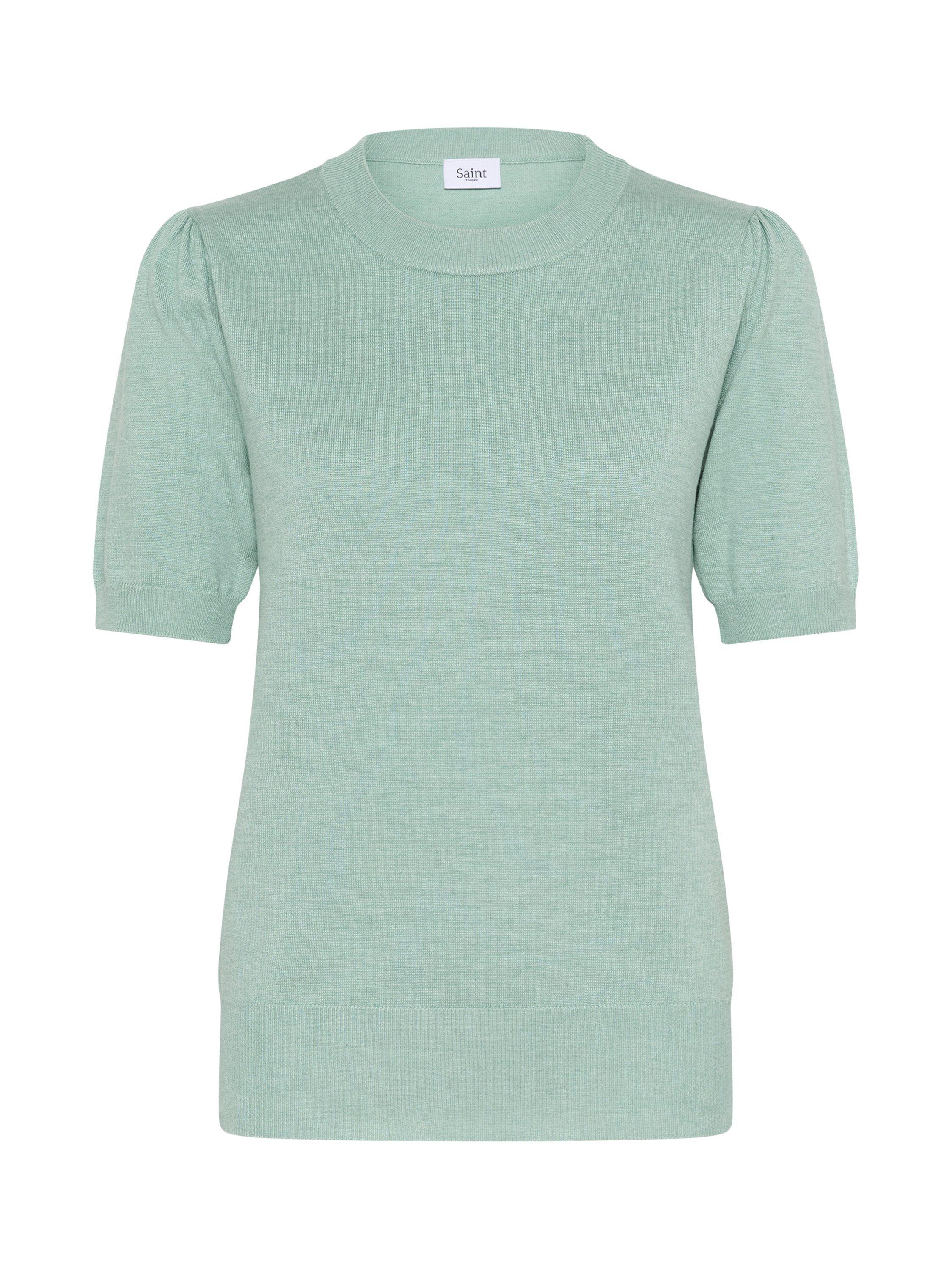 Product image 5 of 6, which shows Saint Tropez Mila Short Sleeve Jumper, Blue Surf Melange, XS