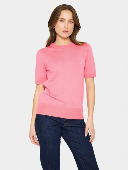Saint Tropez Mila Short Sleeve Jumper, Fruit Dove Melange, Fruit Dove Melange
