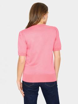 Saint Tropez Mila Short Sleeve Jumper, Fruit Dove Melange - view 2, Fruit Dove Melange