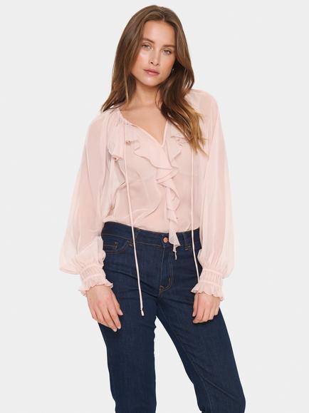 Saint Tropez Lazie Ruffle Top, Sepia Rose, Sepia Rose