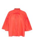 Soaked In Luxury Josie Bow Detail Shirt, Hot Coral