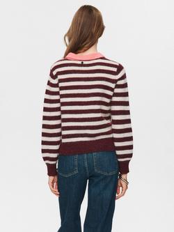 Numph Ciara Riette Stripe Jumper, Winetasting - view 2, Winetasting