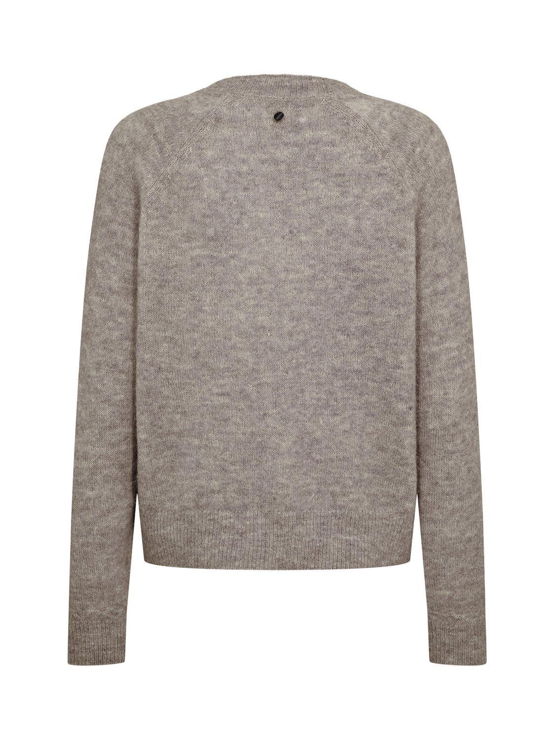Product image 7 of 7, which shows Numph Riette V-Neck Wool Rich Cardigan, Grey, XS-S