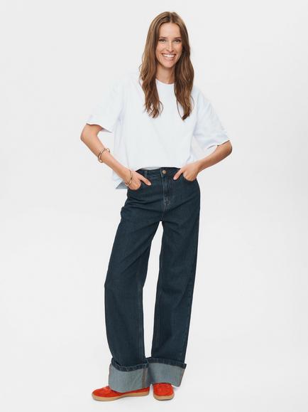 Numph Toronto Wide Leg Jeans, Dark Blue, Dark Blue